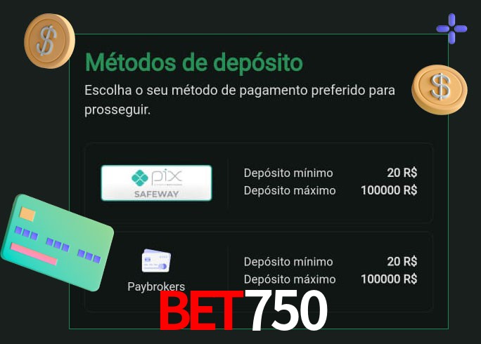 O cassino bet750 oferece uma grande variedade de métodos de pagamento